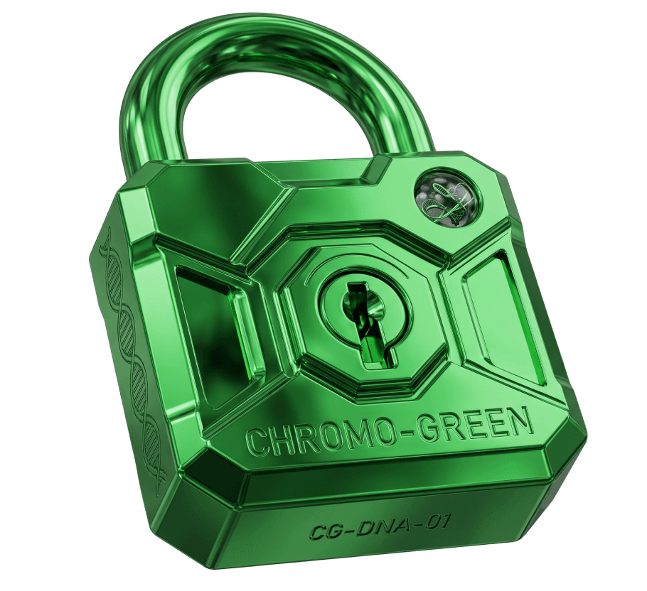 A padlock rendered as a green block