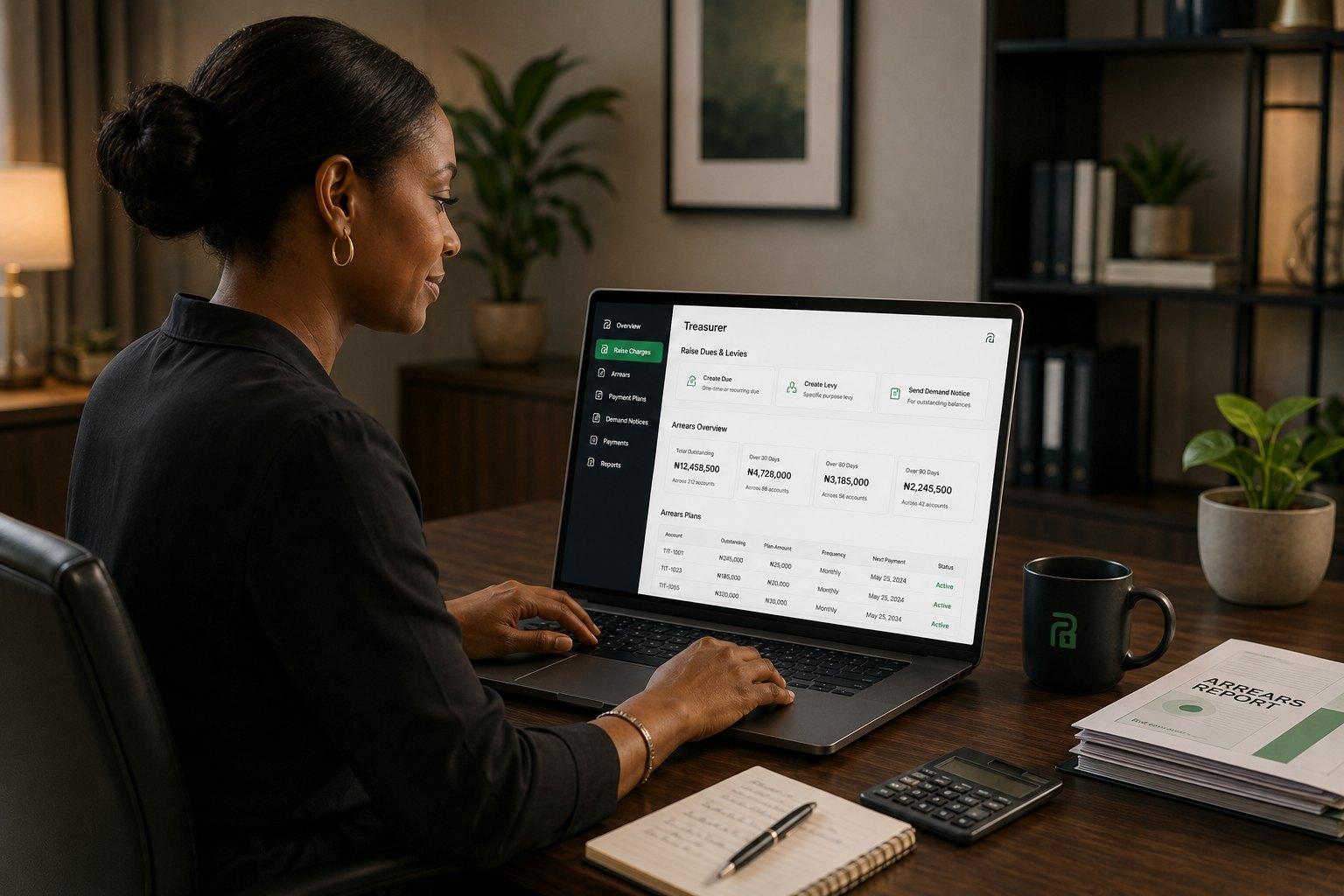 A treasurer reconciling community accounts